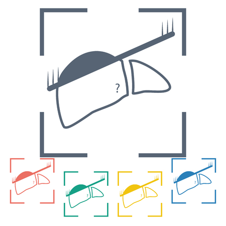 vector illustration of modern b lack icon scanning liverのイラスト素材