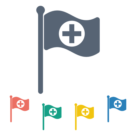 vector illustration of modern b lack icon hospitalのイラスト素材