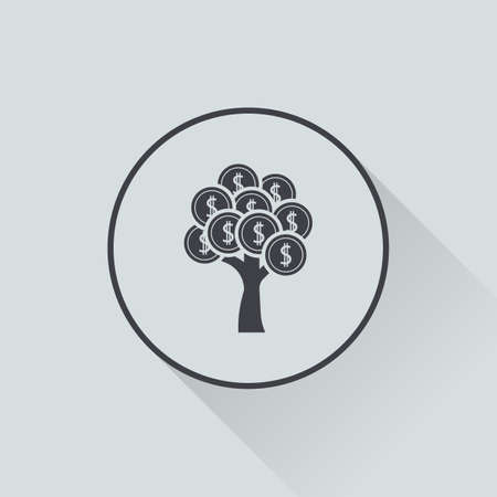 vector illustration of business and finance icon tree coinのイラスト素材