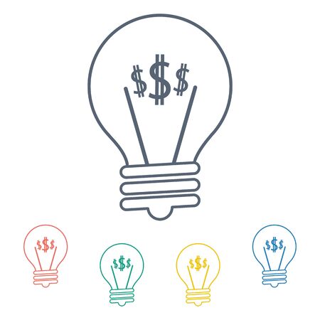 vector illustration of business and finance icon light bulbのイラスト素材