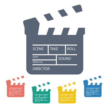 vector illustration of modern b lack icon clapper boardのイラスト素材