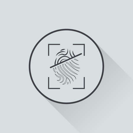 vector illustration of modern b lack icon fingerprintのイラスト素材