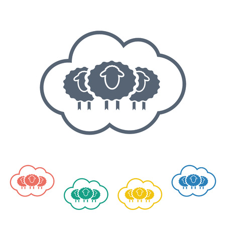vector illustration of modern silhouette icon sheepのイラスト素材