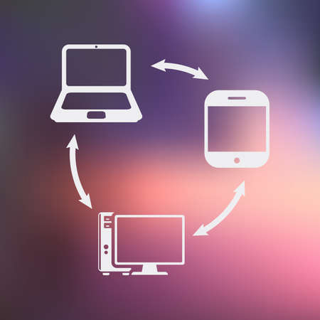 vector illustration of computer technology modern iconのイラスト素材