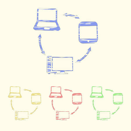 vector illustration of computer technology modern iconのイラスト素材