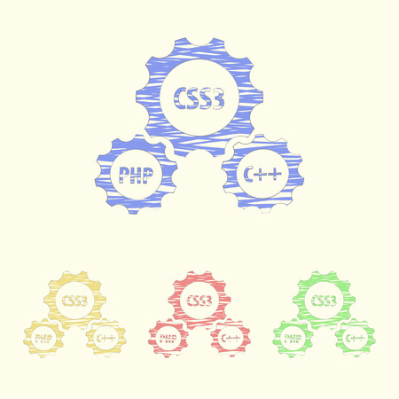 vector illustration of computer technology modern iconのイラスト素材