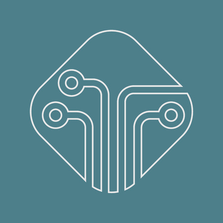 vector illustration of computer technology modern iconのイラスト素材