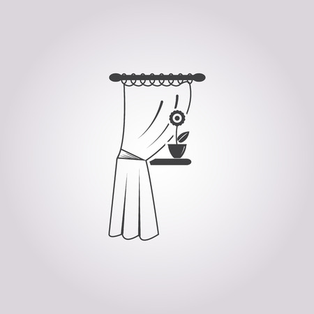 Illustration of vector curtain iconのイラスト素材