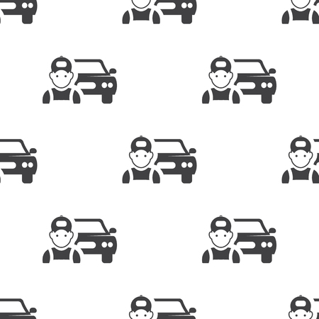 car mechanic icon on white background for webのイラスト素材
