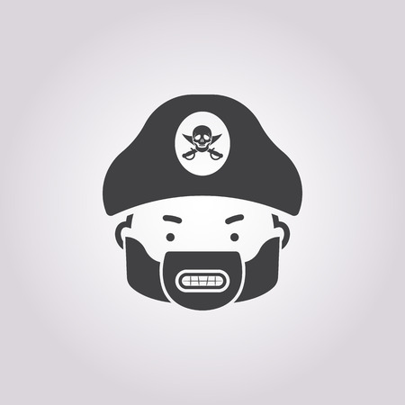 pirate icon on white background for webのイラスト素材