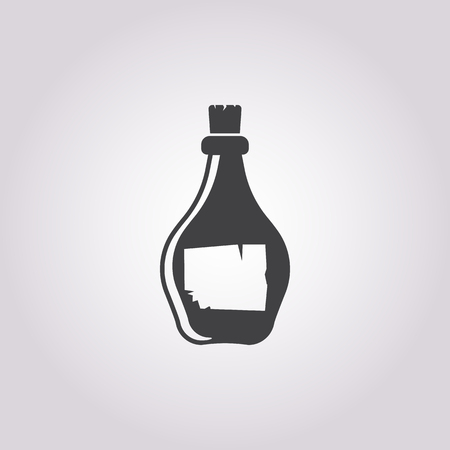 bottle of rum  icon on white background for webのイラスト素材