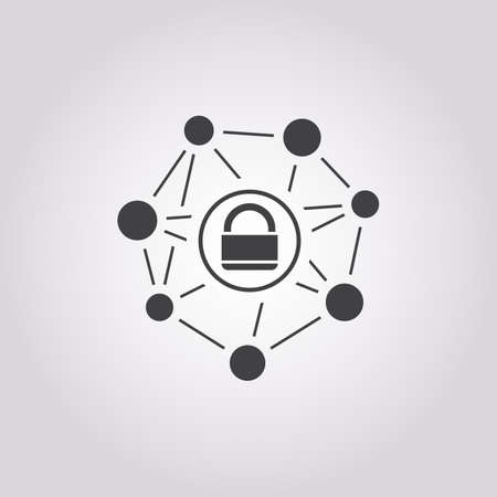 security system icon on white background for webのイラスト素材