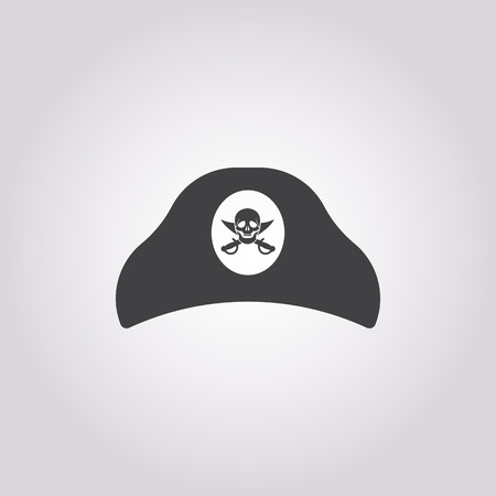 tricorn hat  icon on white background for webのイラスト素材