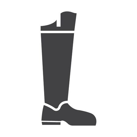 boot black simple icon on white background for web designのイラスト素材