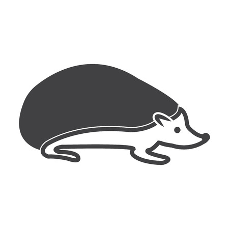hedgehog black simple icon on white background for web designのイラスト素材