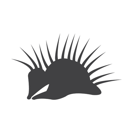 porcupine black simple icon on white background for web designのイラスト素材