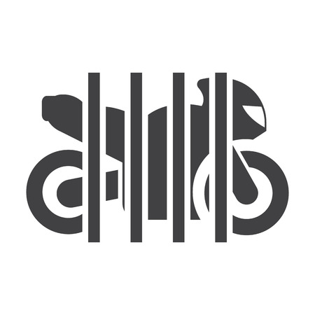 impound lot black simple icon on white background for web designのイラスト素材