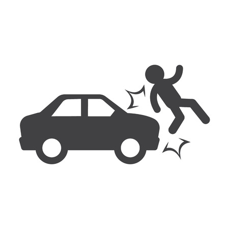 car accident black simple icon on white background for web designのイラスト素材