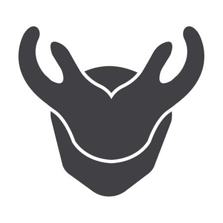 horn deer black simple icons set for web designのイラスト素材