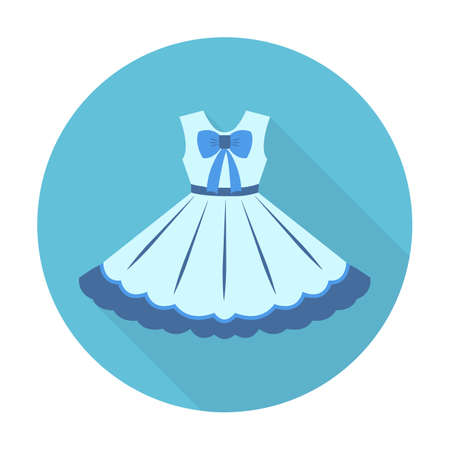 dress flat icon with long shadow for web designのイラスト素材