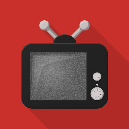 Tv flat icon with long shadow for web designのイラスト素材