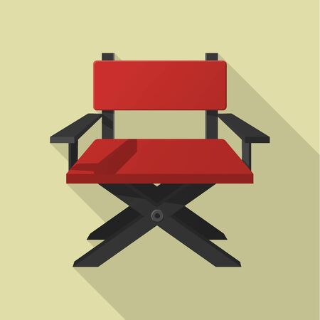director chair flat icon with long shadow for web designのイラスト素材