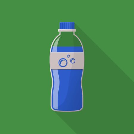 bottle of water flat icon with long shadow for web designのイラスト素材