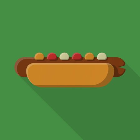 hot dog flat icon with long shadow for web designのイラスト素材