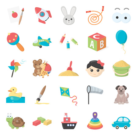 Toys 25 cartoon icons set for web designのイラスト素材