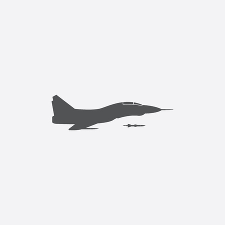 Jet fighter icon of vector illustration for web and mobile designのイラスト素材