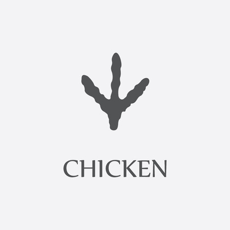 Chicken print black simple icon for web and other design.のイラスト素材