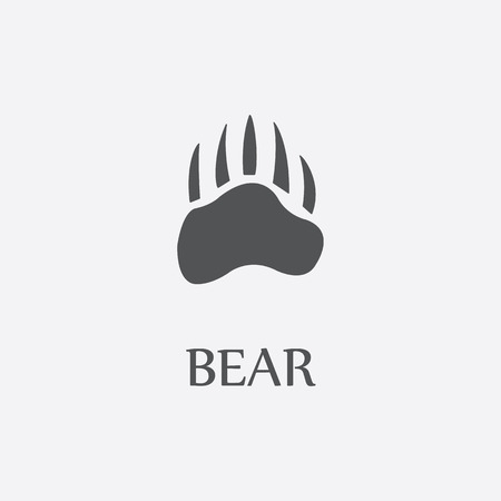 Bear print black simple icon for web and other design.のイラスト素材