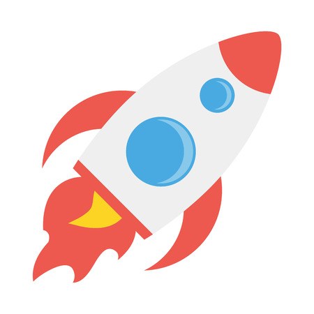Rocket vector icon illustrator for web designのイラスト素材