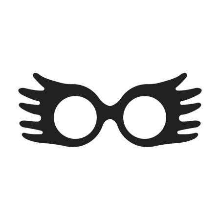 Glasses black simple icon. Illustration for web and mobile.のイラスト素材