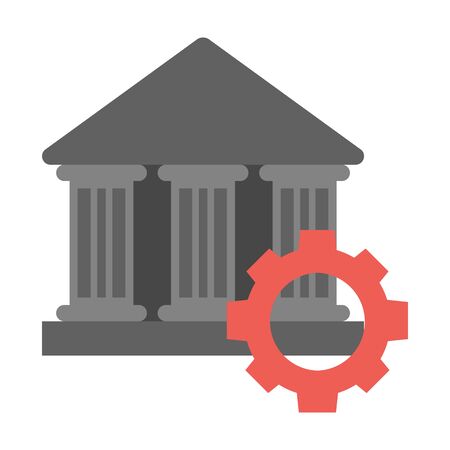 Bank flat icon. Illustration for web and mobile.のイラスト素材