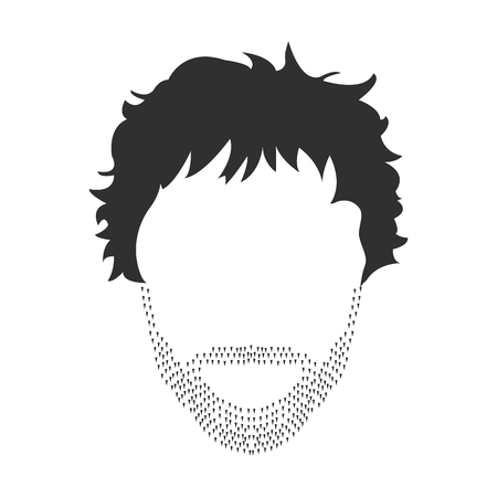 Mustache, beard and hair black simple icon. Illustration for web and mobile.のイラスト素材