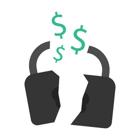 Lock flat icon. Illustration for web and mobile.のイラスト素材