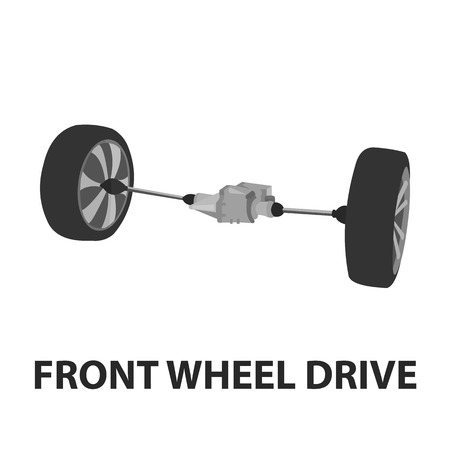 Front car suspension icon cartoon style. Single silhouette auto parts icon from the big car set - stock vectorのイラスト素材