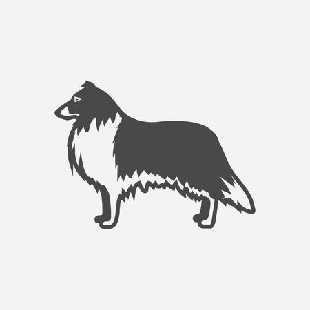 Collie icon black simple style. Singe dog icon from the dog breads set - stock vectorのイラスト素材