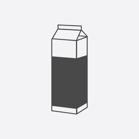 Milk box icon black. Single bio, eco, organic product icon from the big milk collection.のイラスト素材