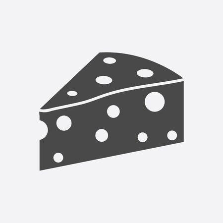 Cheese icon black. Single bio, eco, organic product icon from the big milk collection.のイラスト素材