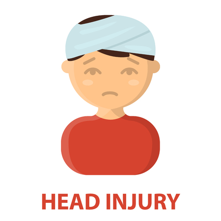Head injury icon cartoon. Single sick icon from the big ill, disease collection.のイラスト素材