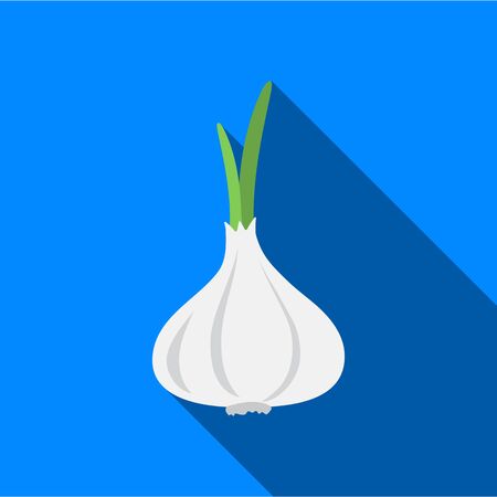 Garlic icon flat. Singe vegetables icon from the eco food flat.のイラスト素材