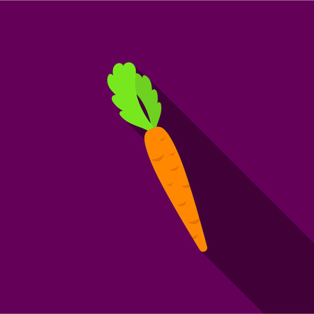 Carrot icon flat. Singe vegetables icon from the eco food flat.のイラスト素材