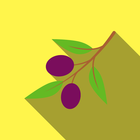 Olive icon flat. Singe vegetables icon from the eco food flat.のイラスト素材