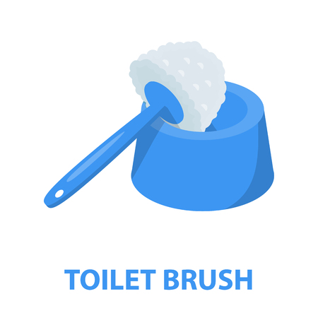 Brush for toilet cartoon icon. Illustration for web and mobile.のイラスト素材