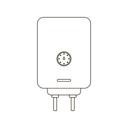 Boiler icon line style. One icon of a large plumbing line.のイラスト素材