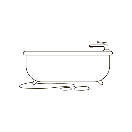 Bath icon line. Single silhouette plumbing symbol.のイラスト素材