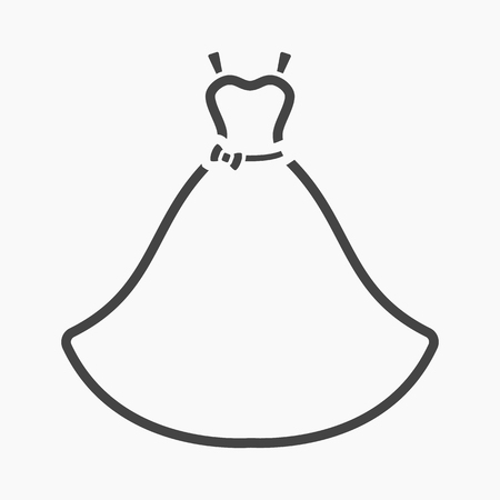 Wedding Dress icon of vector illustration for web and mobile designのイラスト素材