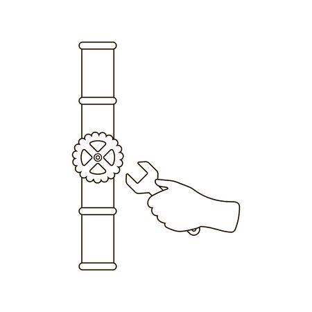 Pipe icon line. Single silhouette plumbing symbol.のイラスト素材